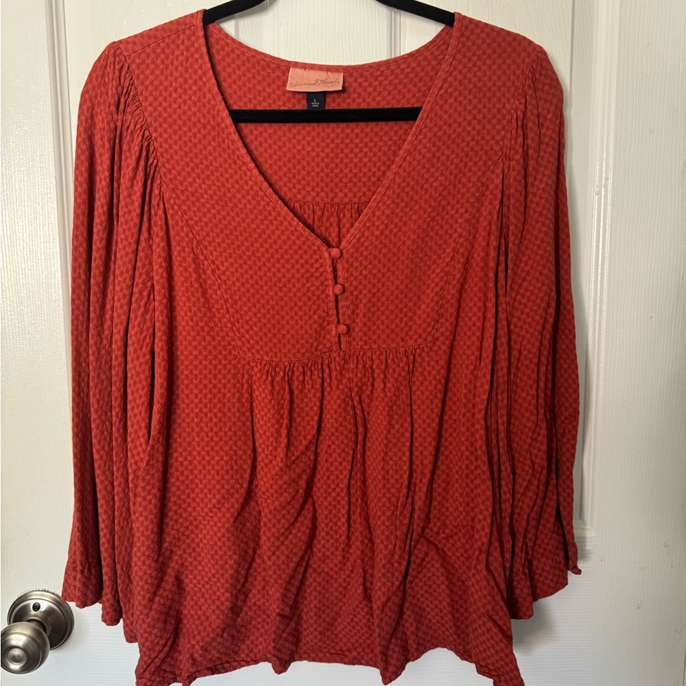 Universal Thread Red Blouse with Button Front